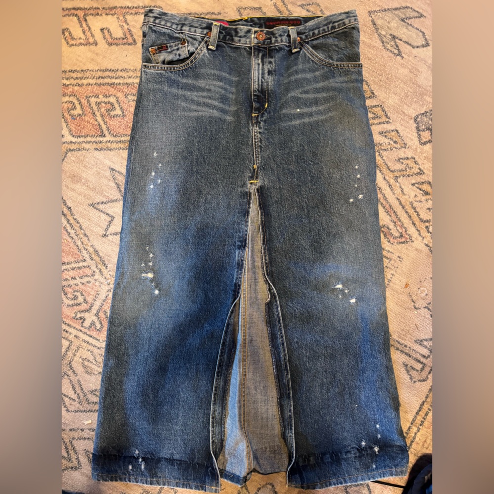 AG Adriano Goldschmied Asymmetrical Blue Skirt